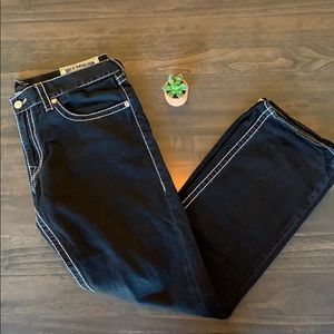 True Religion Black Jeans with White Stitch Detail